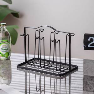 Soporte minimalista para tazas, estante de almacenamiento de diseño cuadrado, estante de secado rápido para sala de estar, organizador de tazas de té y vasos - Product Image 4