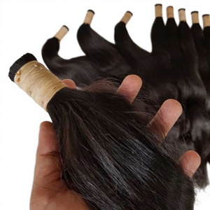 Brazilian Virgin Straight Remy Bulk Hair 100g Natural Color 8"-30" Length Remy Grade Wholesale Perm Ready Custom Logo - Product Image 3