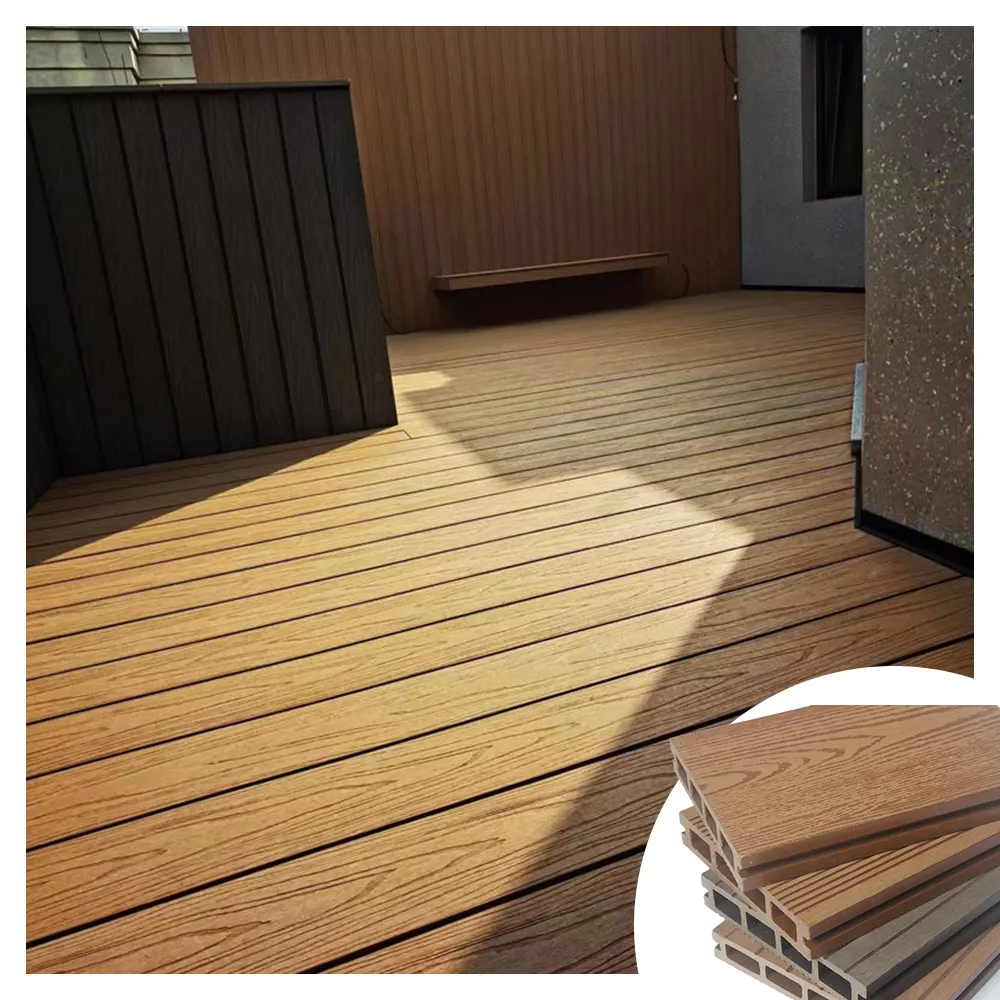 2024 Most Popular New Design Waterproof Anti-Slip Hollow Decking Outdoor Terrace Decking Wpc Deck Terrace Floor Wpc Flooring