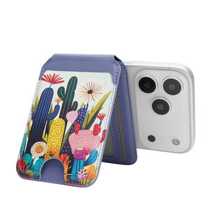 Porte-cartes de téléphone en PU, portefeuille, impression personnalisée, support de carte magnétique - Product Image 5