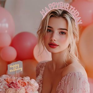 Serre-têtes, couronnes et bandeaux en plastique à perles scintillantes pour joyeux anniversaire, avec fermoirs, pour de superbes cadeaux, cadeaux couronnes et décorations de fête - Product Image 6