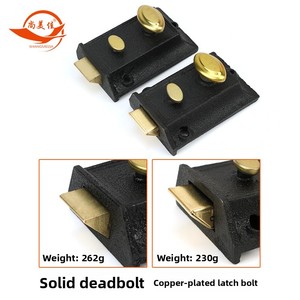 Cerradura <span class=keywords><strong>de</strong></span> Seguridad Doble Antigua con Llave, Tipo Universal, Cerradura Oculta Externa para Puerta, Uso Doméstico en Dormitorios, Cerradura Tipo Bull-head - Product Image 4