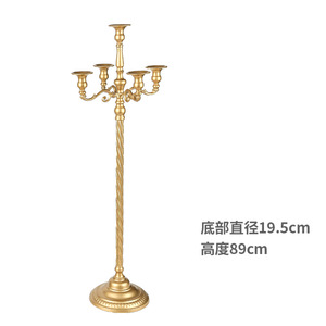 Candelabro <span class=keywords><strong>Portacandele</strong></span> Alto a 5 Bracci con Stelo a Spirale, Centrotavola Moderno Classico per la Casa, <span class=keywords><strong>Oro</strong></span>/Argento/Bianco - Product Image 4