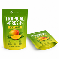Groothandel op maat gemaakte logo staande pouch voor pittige gedroogde mango fruit snacks, voedselveilige hersluitbare Doypack Mylar verpakkingstas