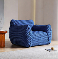 Canapé paresseux bleu Fat Boy de design minimaliste italien, fauteuil de détente individuel en tissu doux pour salon et chambre à coucher