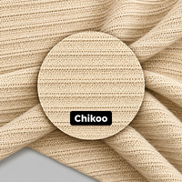 Tissu en maille côtelée double en polyester Chikoo, tissu texturé extensible pour la confection de vêtements et d'habillement