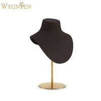 Présentoir à bijoux modulaire et réglable en métal de luxe avec microfibre pour bagues et boucles d'oreilles, ensemble de présentation de bijoux, mannequins d'exposition