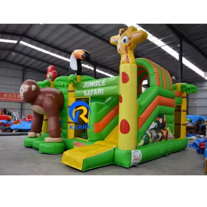 Château plein d'entrain gonflable de <span class=keywords><strong>jungle</strong></span> de <span class=keywords><strong>safari</strong></span> de toboggan de maison de rebond sautant faite sur commande d'enfants commerciaux avec la glissière pour des enfants - Product Image 2