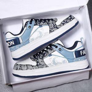 Scarpe da uomo <span class=keywords><strong>Force</strong></span> One con decorazioni floreali e frutta dipinte a mano, sneakers in stile coreano, alla moda, casual, traspiranti, in rete bianca, taglia 46 - Product Image 1