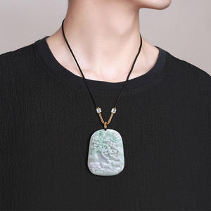 หยกธรรมชาติพม่า แบรนด์แลนด์สเคป จี้หยก UNISEX สไตล์จีน ดีไซน์ดั้งเดิม ของขวัญพร้อมใบรับรองการประเมินราคา SS13 - Product Image 4
