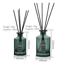 Vente en gros Parfum d'ambiance 100ml 200ml Flacon diffuseur d'arôme à roseaux vide de luxe avec boîte et bâtonnets