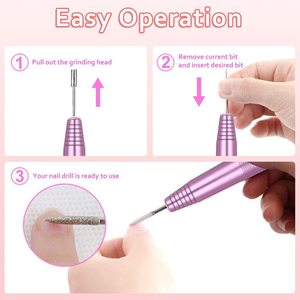 Pulidor De Uñas Eléctrico Profesional <span class=keywords><strong>Manicura</strong></span>, Pulidor Taladro Nail Pulidora <span class=keywords><strong>Torno</strong></span> Nail Art File Drill La Forma De La Pluma - Product Image 4