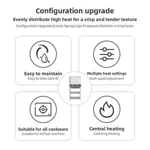 Cuisinière à gaz de table 5 brûleurs avec four à gaz intégré, <span class=keywords><strong>prix</strong></span> d'usine, modèle chinois - Product Image 6
