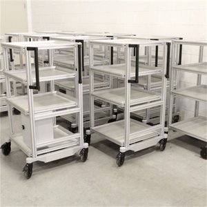 Aluminum Alloy Material <b>Cart</b> 100mm Industrial Light Duty Movable <b>Storage</b> Rack Factory Use - Product Image 3