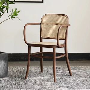 Sedia da Pranzo in Legno e Rattan Fatta a Mano, Sgabello Alto in Legno Antico da Produttore Indonesiano per Arredamento Casa, <span class=keywords><strong>Bar</strong></span> e Appartamenti - Product Image 2