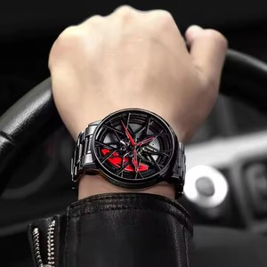 Livraison directe 360 °   Montre Homme à Cadran Rotatif 3D Jante de Voiture Super Sportive, Montre à Quartz en Acier Inoxydable Étanche, Vente en Gros - Product Image 2