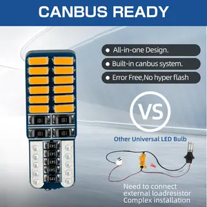 หลอดไฟ Led Canbus T10สว่างมาก,หลอดไฟ Led 12V ไม่ผิดพลาด4014หลอดไฟ Led ความกว้าง T10อัตโนมัติ