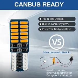 सुपर उज्ज्वल T10 एलईडी बल्ब 12v Canbus एलईडी बल्ब कोई त्रुटि 4014 एलईडी लाइट ऑटो T10 चौड़ाई दीपक