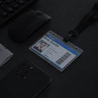 Porte-badge horizontal en plastique ABS à bas prix avec fente pour le pouce, distributeur de cartes rigides