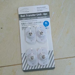 Ball Transfer Unit 4pc Adhesive Swivel Caster White For Furniture Home Use - Product Image 1