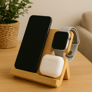 แม่เหล็กไฟฟ้าไร้สาย15W caricabatterie สำหรับ iPhone 15 Pro PER iWatch S10 supportare Di ricarica pieghevole - Product Image 2