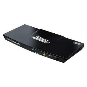TESmart 2 출력 듀얼 디스플레이 지원 단축키 IR 원격 제어 2 입력 원활한 스위치 4k HD KVM 스위치