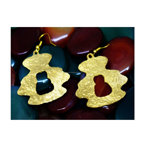 Pendientes clásicos de lujo para mujer, joyería antigua de latón, aretes de aro africanos para mujer - Product Image 5