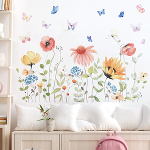 Adesivi murali colorati con farfalle <span class=keywords><strong>da</strong></span> giardino fiorito - Product Image 3