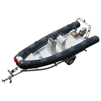 Bateau pneumatique de luxe en PVC 5,8 m, coque en fibre de verre, bateau à rames gonflable 580, vente flash