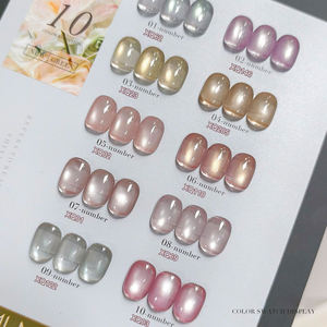Gel <b>Nail</b> <b>Set</b> Box with Free Color Book OEM ODM Private Label Cateye Gel Polish <b>Set</b> AILANUO Newest Unique Design 10 Colors Cat Eye - Product Image 1