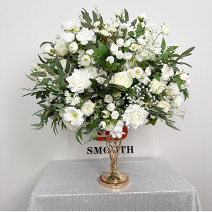 Centro de Mesa de Boda con Bola de Flores de Rosa Blanca Lisa, Flor de Rosa Artificial para Eventos y Fiestas - Product Image 4