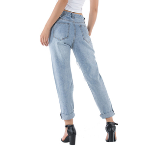 Wholesale New <span class=keywords><strong>Vogue</strong></span> elegant zipper cotton Denim Jeans high waist woman Jeans - Product Image 3