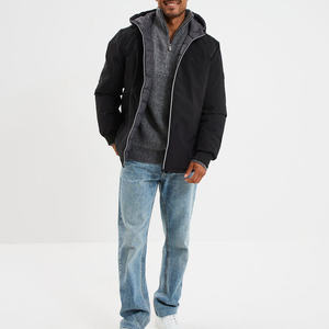 Suéter Clásico de Hombre con Cuello Camionero Acanalado, Tejido Texturizado, Transpirable, Cierre de Cremallera, Corte Holgado para Uso Diario Informal - Product Image 6