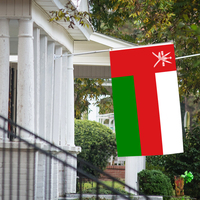 Drapeau d'Oman imprimé sur une face 3x5ft personnalisé personnalisable pour toutes les bannières nationales et les drapeaux d'affichage.