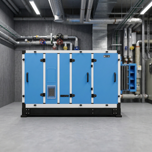 เครื่องปรับอากาศอุตสาหกรรมสีน้ำเงิน ระบบจัดการอากาศแบบแยกส่วน (AHU) ระบบระบายอากาศภายในอาคารแบบโมดูลาร์ เครื่องปรับอากาศเชิงพาณิชย์ สำหรับโรงงานและห้องเครื่อง - Product Image 1