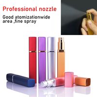 Finesse luxe 12ml verre recouvert d'aluminium Mini atomiseur de parfum Portable rechargeable élégant parfum pompe pulvérisateur pour 100 pièces