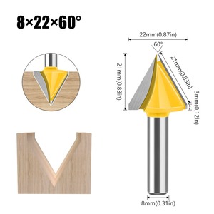 แม่แบบร่องวี 90 องศา ดอกเราเตอร์ร่องวี ก้าน 6 มม. - Product Image 6
