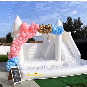 Château gonflable blanc pour mariage, fête en plein air, enfants et adultes, château gonflable pour mariage, toboggan combiné avec <span class=keywords><strong>ballon</strong></span> - Product Image 3
