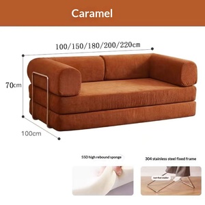 Foldable Retro Chinese Style <strong>Sofa</strong> Simple Compressed <strong>Sofa</strong> Set High-density <strong>Sponge</strong> Dual-purpose Cloth Integrated Lazy <strong>Sofa</strong> <strong>for</strong> - Product Image 6