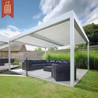 Pergola d'extérieur en aluminium 4x4, 4x5, 4x6, 6x3, 6x4, 6x5, 6x6M avec panneaux latéraux, abri pare-soleil pour patio, jardin et cour arrière