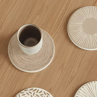 Sous-verres et sets de table en boue de diatomée de style japonais, résistants à la chaleur, réutilisables, absorbants, à séchage rapide, diamètre 10 cm