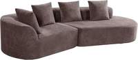 Modernes, umweltfreundliches, knochenloses Cloud-Sofa-Set, komplett montiert, lange geschwungene Chaiselongue, großes gepolstertes Kompressionssofa für Zuhause