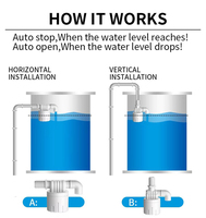 Robinet flottant de toilette en plastique ABS, vanne à boisseau sphérique automatique d'arrêt et de remplissage, contrôle du niveau d'eau réglable, filetage mâle 1/2 pouce