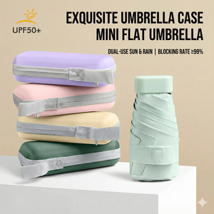 Fabrik-Großhandel Anpassbarer Fünffach Faltbarer UV-Schutz Taschenschirm mit Logodruck Kapsel-Etui Sonnen- und Regenschutz Doppelnutzung - Product Image 4