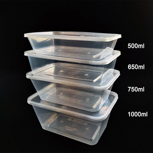 Fiambrera de plástico desechable de 500ml -1000ml, diseño rectangular moderno, tapa de <span class=keywords><strong>PP</strong></span> moldeada por inyección para microondas, contenedor de comida para llevar - Product Image 1