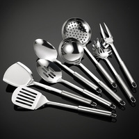 Ustensiles de cuisine en métal bon marché, ustensiles de cuisine à spatule fendue, batterie de cuisine en acier inoxydable