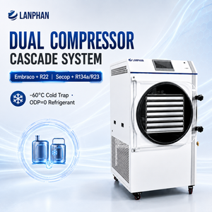 Machine de lyophilisation domestique HFD-25 avec <span class=keywords><strong>pompe</strong></span> à vide intégrée, 30 <span class=keywords><strong>kg</strong></span>/lot, 2,5 m², <span class=keywords><strong>7</strong></span> plateaux, pour crème glacée, bonbons, viande, légumes, aliments, fruits - Product Image 2