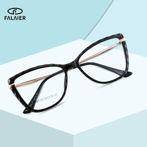 Monturas de Gafas Cat Eye Tr90 87153 con Protección Anti Luz Azul, Montura Completa Unisex, Estilo Europeo, Color Carey - Product Image 4