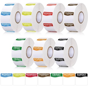 7000 Etichette Giorno della Settimana (Dal Lunedì al Domenica) per Gestione Inventario, Adesivi per Contenitori di Ristoranti e Cucine - Product Image 1