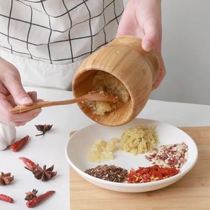 Prensa de Ajo de Bambú Natural, Mortero y Pilón para Hierbas Frescas, Especias y Guacamole, <span class=keywords><strong>Molcajete</strong></span> - Product Image 2